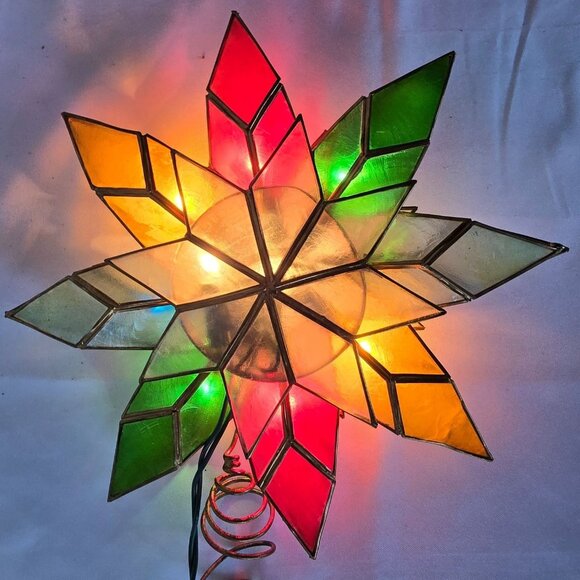 Kurt Adler Capiz Christmas Tree Topper Multicolor 1B